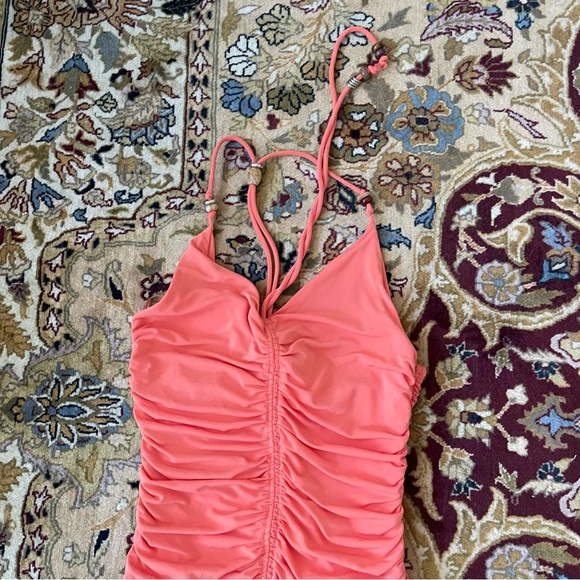 ALC ruched Allegra dress in orange - Picture 6 of 7